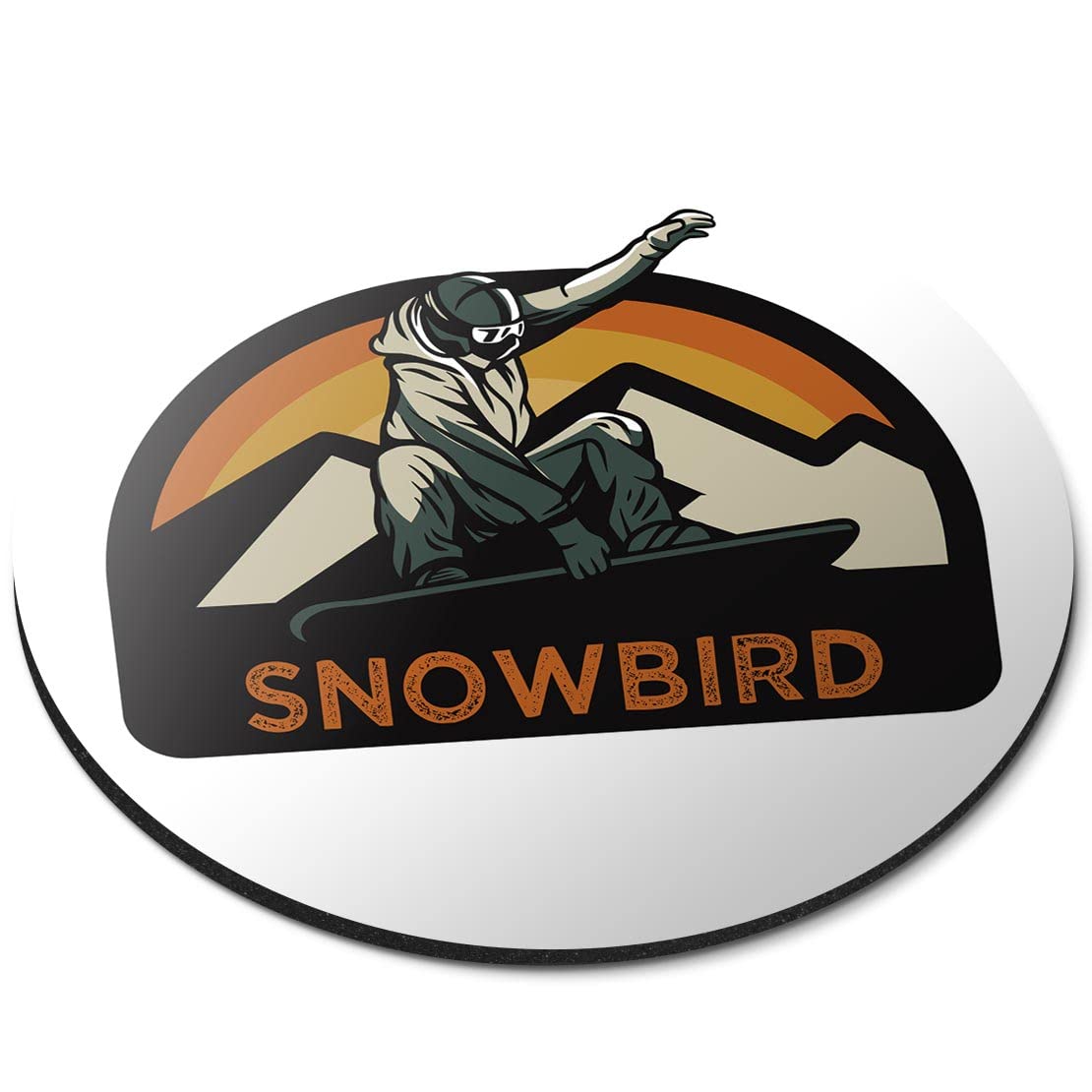 Snowbird Snowboard Mountain Logo Flexible Round 5mm Rubber Mouse Mat Pad Office Home Novelty Printed Desk Accessory #61164