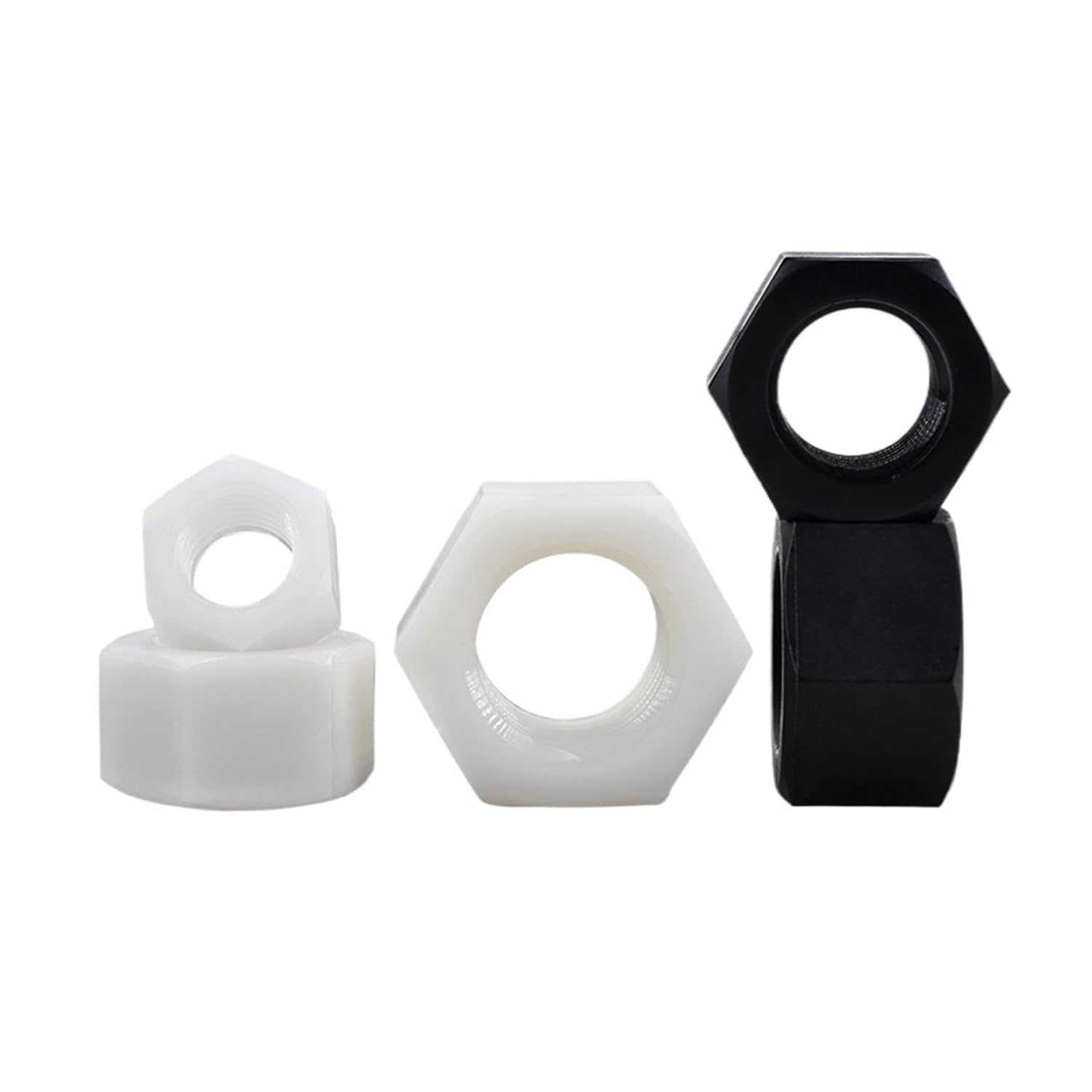 for White Plastic Hexagonal Nylon Nuts M6 10pc