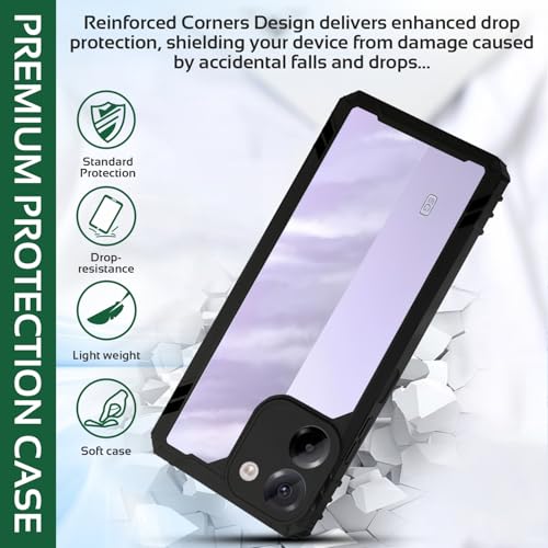 Image of AIBEX Crystal Clear Back Cover Case for Poco M7 Pro 5G | 360 Protection | Shockproof | Transparent Non-Yellowing Bumper Case (PC + TPU)