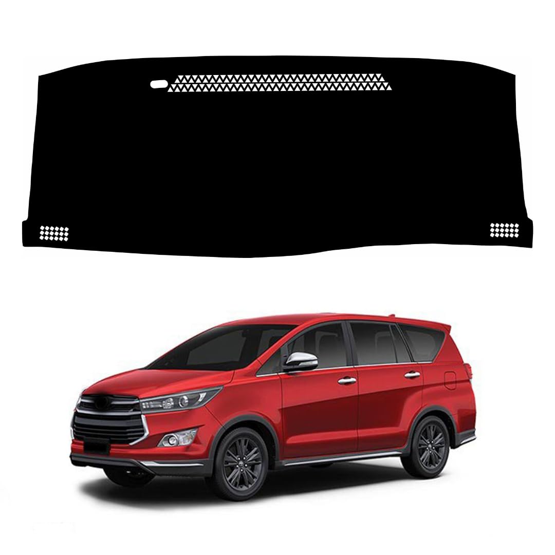 ZEETAS Car Dashboard Cover Mat for Toyota Innova Crysta 2016-2020, Color Black