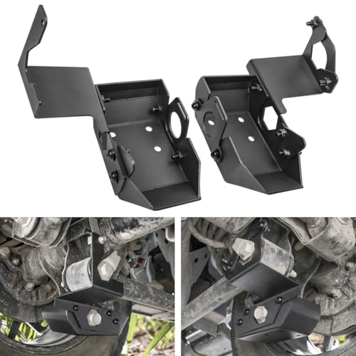 Image of Rock Armor Rear Shock Guard Mount Trailing Arms Skid Plate Compatible with for Ford Bronco 2021 2022 2023 2024 2025 2026 2 /4 Door Rear Lower Strut Shock Trailing Arm Protection Accessories | Heavy-duty Steel Rear Shock Guard Protect The Lower Shock & Trailing Arms
