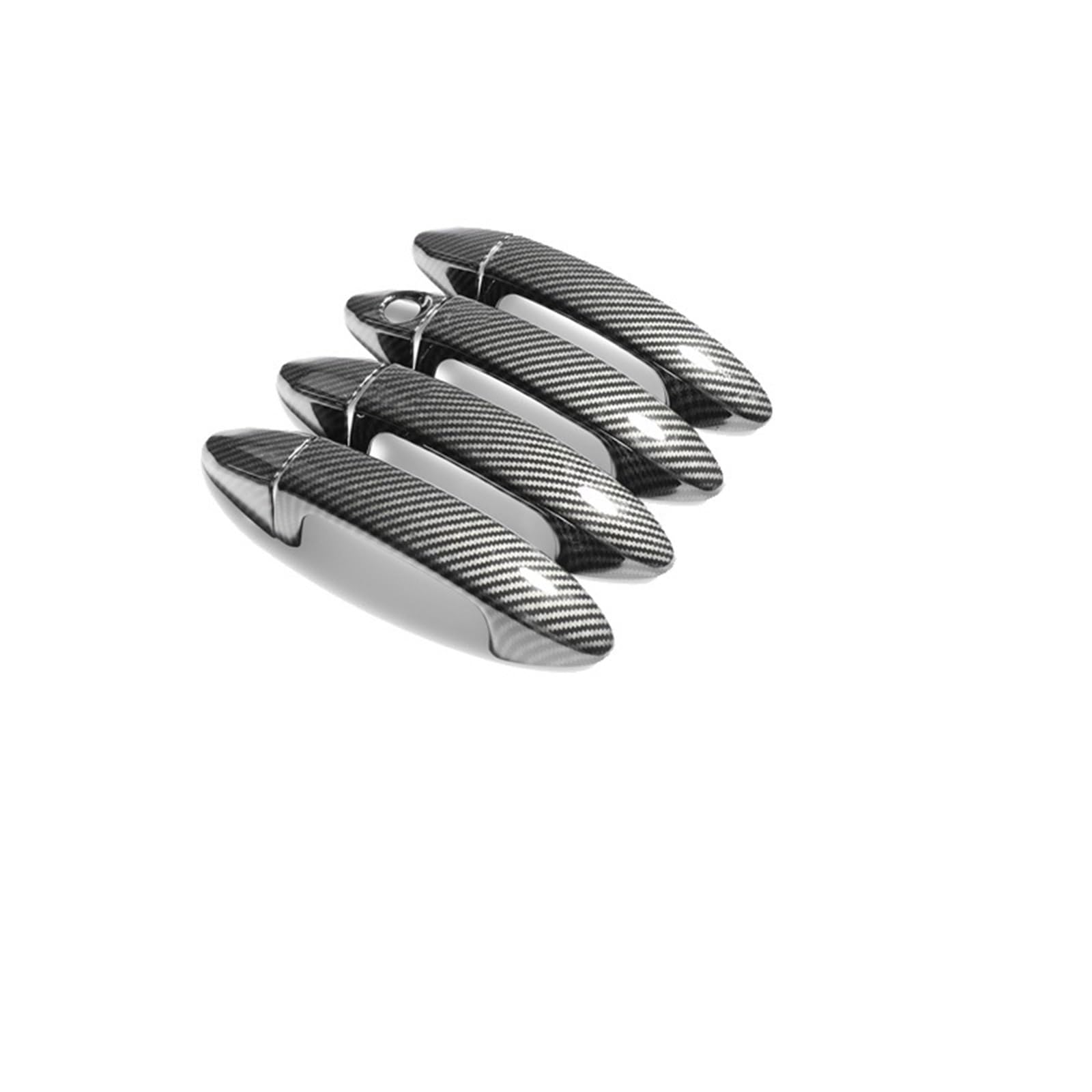 Lzbzhb Carbon Fiber Car Exterior Outsidedoor Handle For Ecosport For Bk For Mk2 2014~2023 Chrome Car Door Handle Cover Trim 4Pcs(Carbon Fiber)