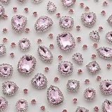 TANOSII Sew on Rhinestones 100 PCS Mixed Shapes Glass Rhinestones Sew on Crystal Gems Mental Flatbac