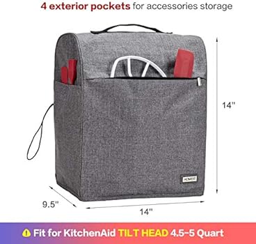 Homest Stand Mixer Cover Compatible With Kitchenaid Tilt Head 4 5 5 Quart Dust Cover With Zipper Pocket For Accessories Grey Patent Design Buy Online At Best Price In Uae Amazon Ae
