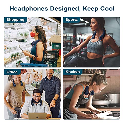 CIVPOWER Ventilador de pescoço portátil, ventilador de mãos livres sem lâmina, ventilador pessoal de