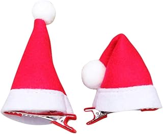 Minkissy 10Pcs Mini Santa Hat Hair Clips Christmas Santa Hat Hairpins with Alligator Clip Party Hair Barrettes for Kids Teens