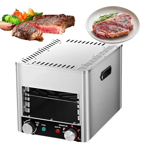 BOOZXCV Asador eléctrico para Carnes, asador Comercial para Interiores, asador automático para Carnes carnívoras, Temperatura Ajustable para Carne de Res, Pollo y Verduras, (A)