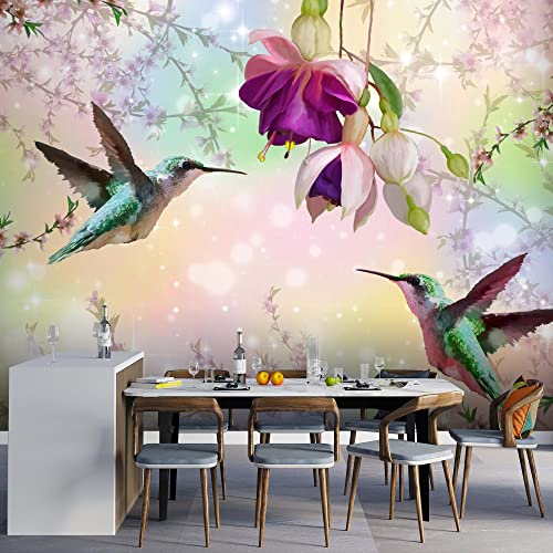 Runa Art Carta da parati fotografica Fiori Uccelli...