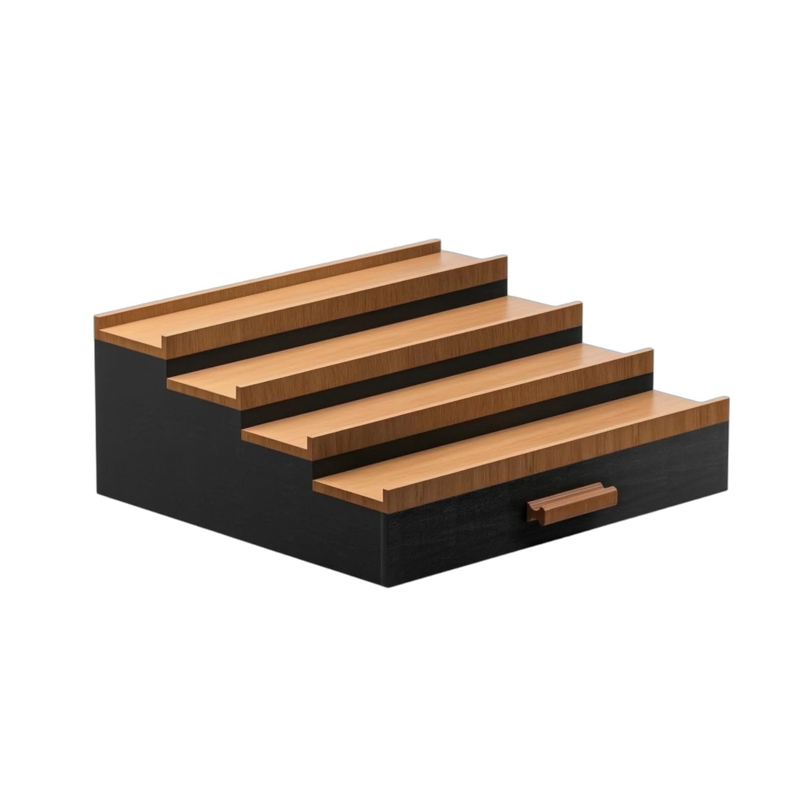 Présentoir en Bois avec Tiroir Robuste Rangement à Parfums avec Compartiment Caché Organisateur Maquillage pour Chambre, 32 29.2 14cm, Quatre Niveaux, Style Un