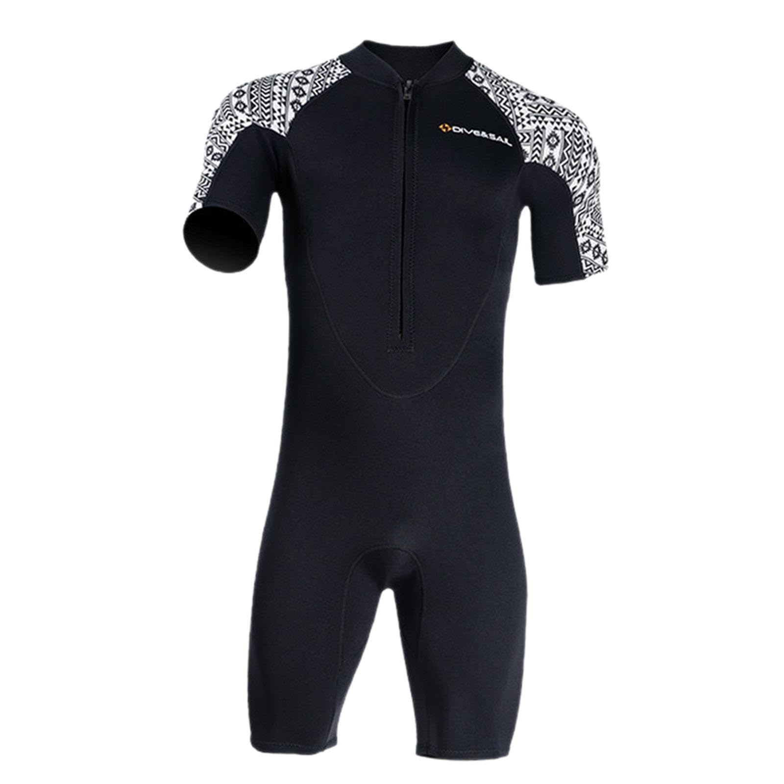Combinaison Shorty en néoprène 3 mm avec Fermeture éclair Frontale, idéale pour la plongée en Eau Froide et Le Surf. Combinaison Thermique pour