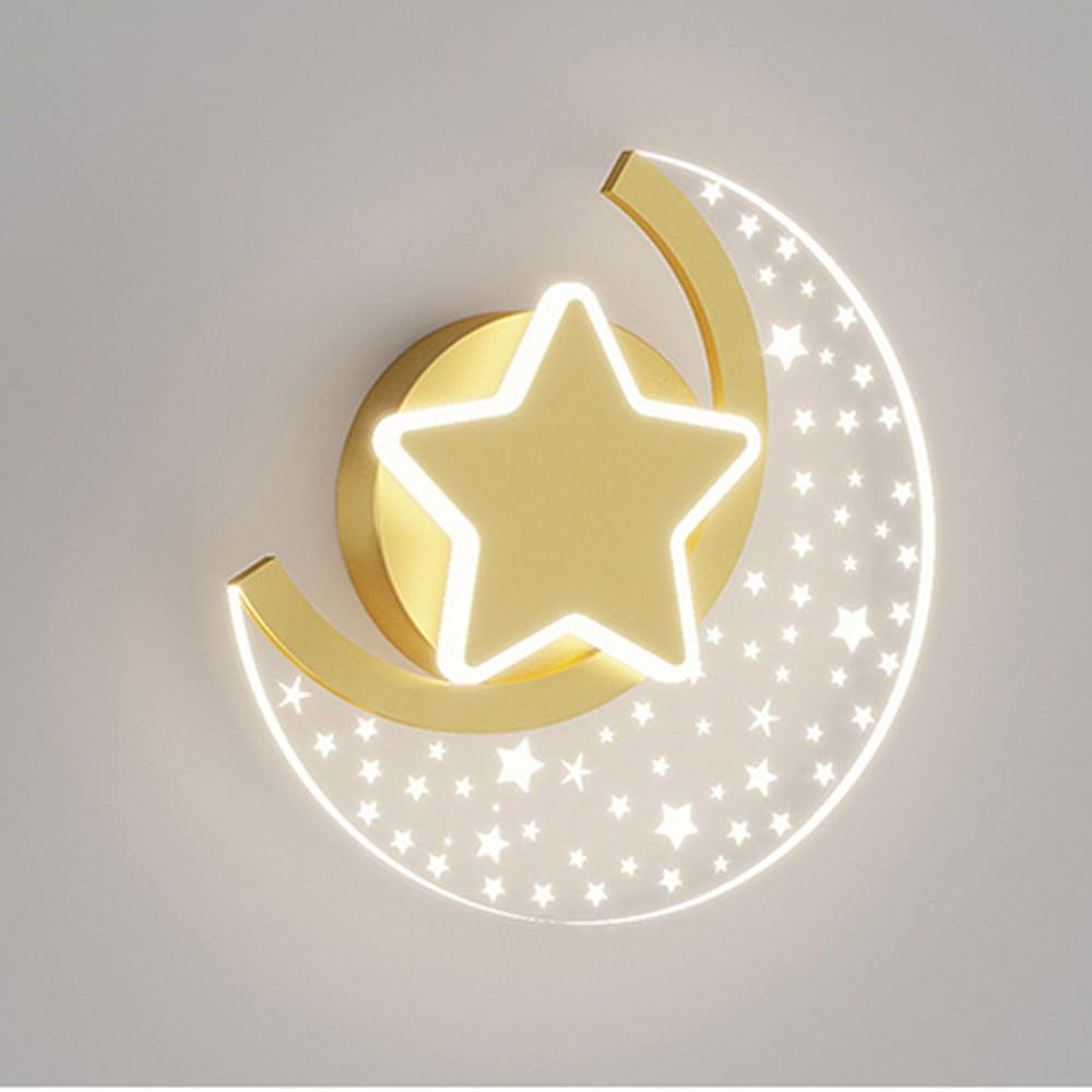 Lampa ścienna LED 12 W, księżyc, gwiazda, do pokoju dziecięcego, do pokoju dziecięcego
