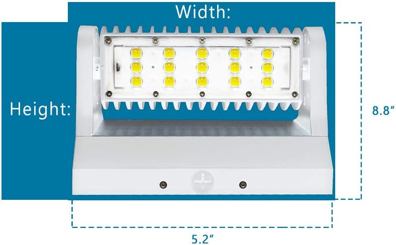 Westgate Rotatable LED Wall Packs 360 Degrees- White Finish - Outdoor Lights Parking Overhead Entrance Yard - Waterproof IP65 - UL Listed - High Lumen 120-277V (40W 3000K Warm White)