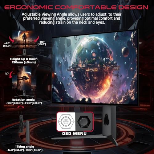 جيم اون شاشة العاب OLED QHD مقاس 27 انش، 240 هرتز، 0.03 مللي ثانية، HDMI 2.1، DP 1.4، USB-C 65 واط، HDR10، فري سينك، جي سينك، 10 بت، 98.5% DCI-P3، KVM، RGB، ارتفاع قابل للتعديل