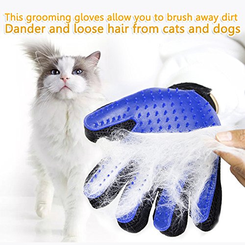 Mykimono 11 1 Pair Pet Grooming Glove,Gentle Deshedding Brush Glove Hair Remover Brush For Dogs,Cats & Horses thumb #3
