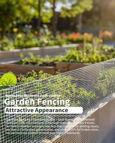 Nueve Deer Hardware Cloth 1/4 inch 24 x 100 Ft 23 Gauge - Hot-Dip Galvanized After Welding - Chicken Wire Fencing Wire Mesh Roll Gopher Wire Garden Fencing Rabbit Wire Mesh - Thumbnail 6