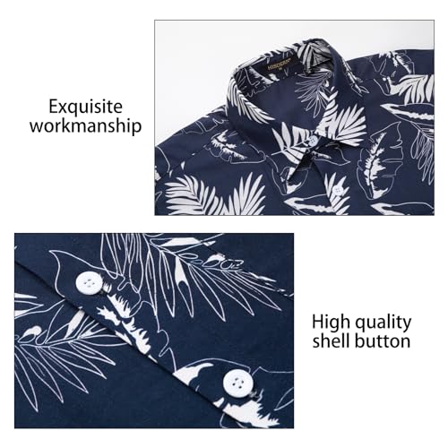 Image of Men's Hawaiian Shirts Short Sleeve Aloha Shirt for Men Casual Button Down Tropical Hawaii Floral Shirt Summer BeachParty