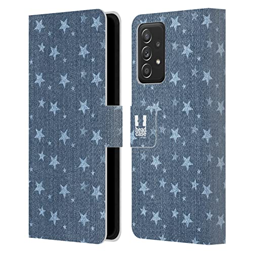 Étui portefeuille Galaxy A52 Head Case Designs en cuir motif étoiles