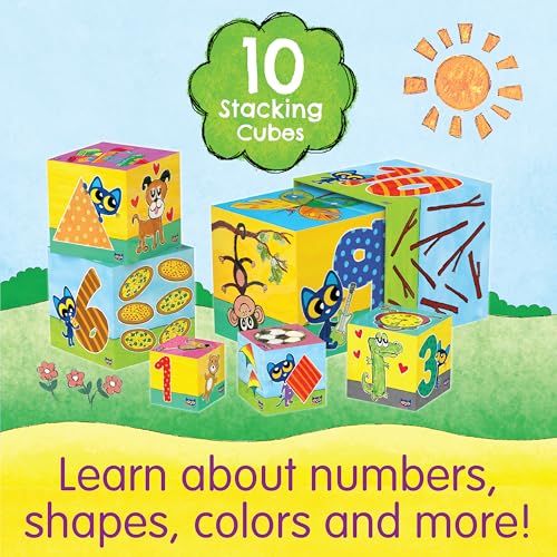 The Learning Journey Pete the Cat Stacking Blocks – 10 Colorful Nesting Cubes – Educational Toddler Toy for Ages 12 Months+ – STEM Learning & Developmental Play - Image 3