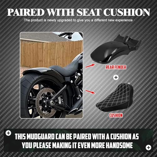 Guardabarros trasero de metal para Softail Fat Boy 2018-Up sin cubierta 5