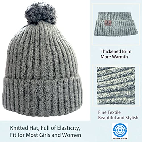 Knit Scarf/Hat/Gloves Set, Soft Warm Beanie, Touch Screen Unisex Cable Knit Winter Cold Weather Gift #TOP3