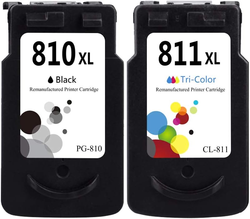 LEBOK for Canon PG-810 CL-811 PG810 CL811 XL Ink Cartridge Refill Remanufactured PG 810 CL 811 Ink Cartridges Replacement for Canon Pixma IP2770 IP2772 MP245 MP258 MP268 MP276 MX416 Printer