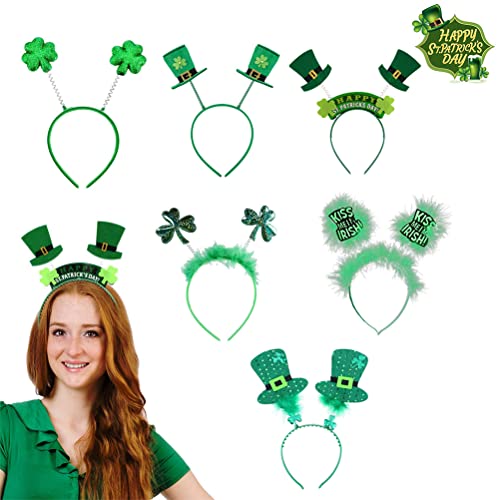 LUOZZY 12 PCS St Patricks Day Headbands Saint Patrick’s Day Costume Accessories Shamrock Head Bopper