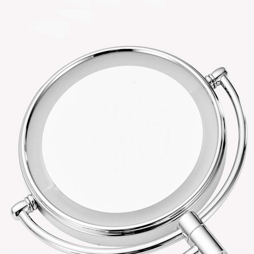 Espejo de tocador para maquillaje, espejo de belleza montado en la pared de dos caras, espejo de baño con aumento 3X, espejo cosmético giratorio extensible de 360 ° alimentado por enchufe, dorado