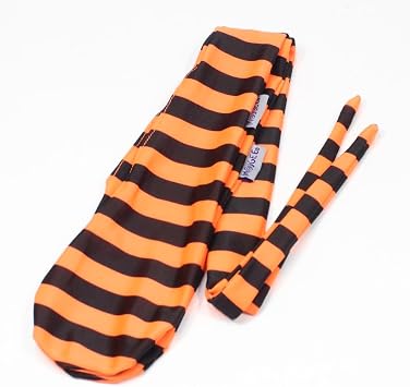 Mougee Sock Poi - Quality Nylon Sock POI Orange and Black Stripes, 28 Inch
