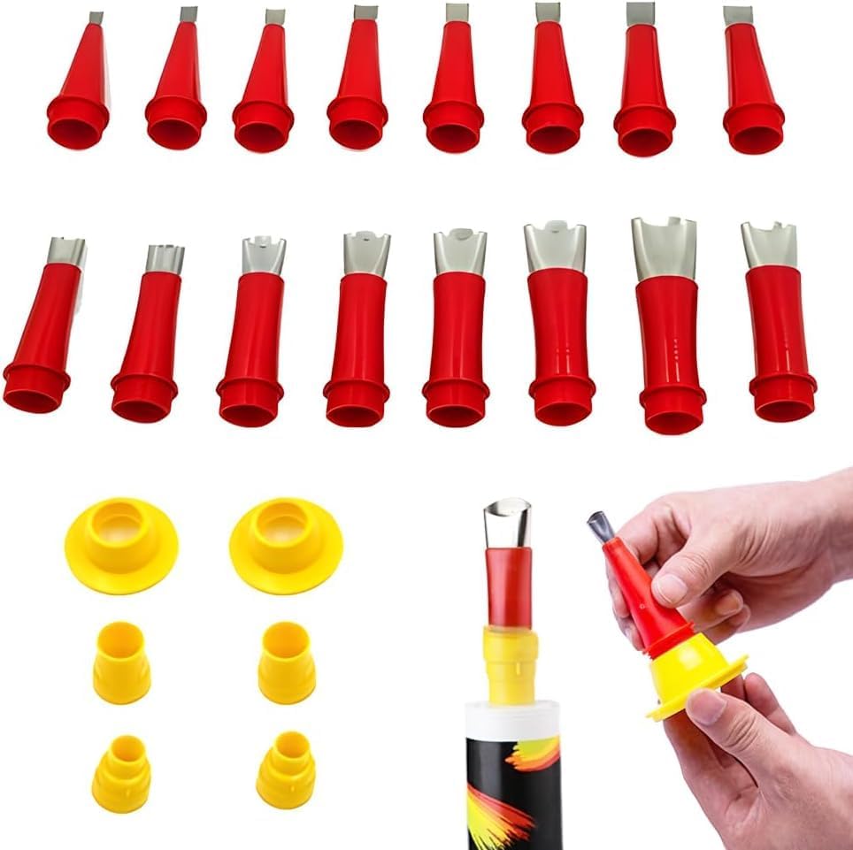 Sealing Tool Set, Integrated Rubber Nozzle Tool Set, Sealing Extension Nozzle, Simple Sealing Finisher Nozzle, Sealing Tips Set (22PCS)