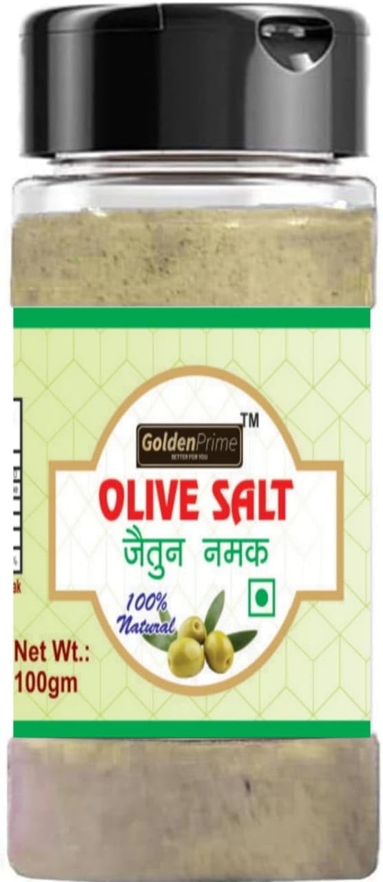 Golden Prime Olive Salt-200Gm | Namak Zaitoon | Jaitun Namak | Zaitun Namak | helps in digestion | Treats stomach related problems | 100% Pure & Original Olive