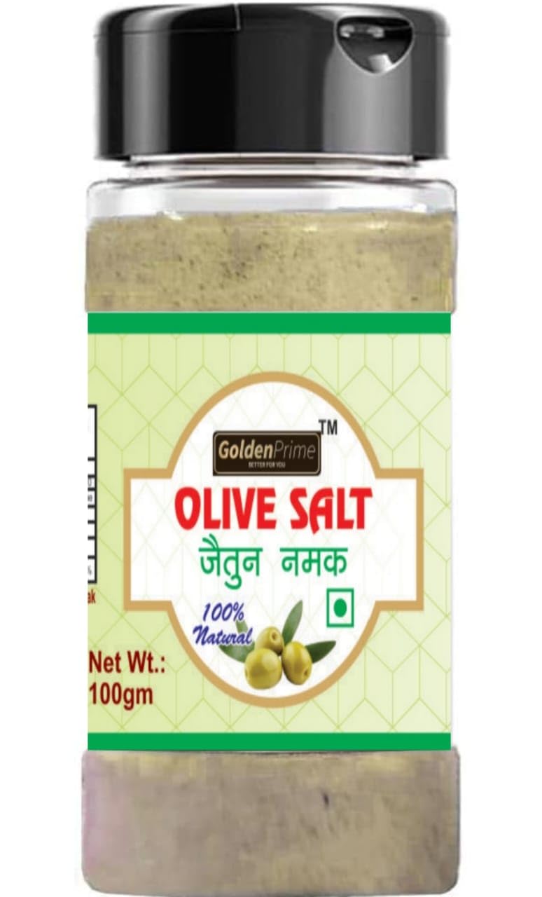Golden Prime Olive Salt-200Gm | Namak Zaitoon | Jaitun Namak | Zaitun Namak | helps in digestion | Treats stomach related problems | 100% Pure & Original Olive