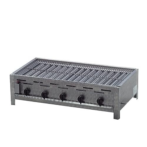 Profi Gasgrill mit Grillrost, 5-flammig, Piezo Zünder, 5 x Gasregler stufenlos, Gasbräter inkl. Grillrost, Abtropfblech, Brennerabdeckung, Gasschlauch und Druckminderer