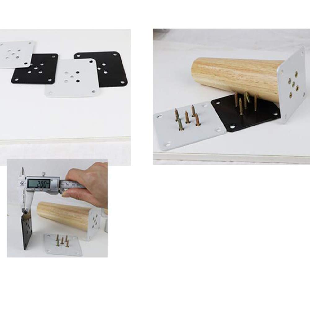 Gambe per mobili in Legno massello × 4 Supporto per Divano Fai da Te colorato, poggiapiedi, tavolino da caffè, TV, Cono Inclinato, Accessori per Letto rialzati (12,2-48,6 cm) 14,5 cm