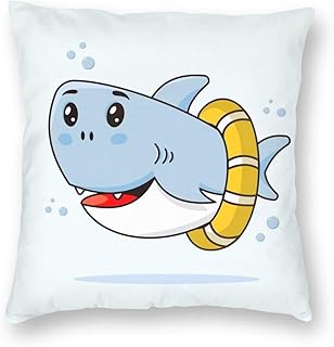 JONINOT Diseño Plano Baby-SH-Ark Square para el hogar, sofá, Dormitorio, Fundas de Almohada Blandas, 18 'X18'