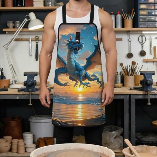 Delantal para carpintero Sea Sunset Flying Dragon unisex miniatura 4