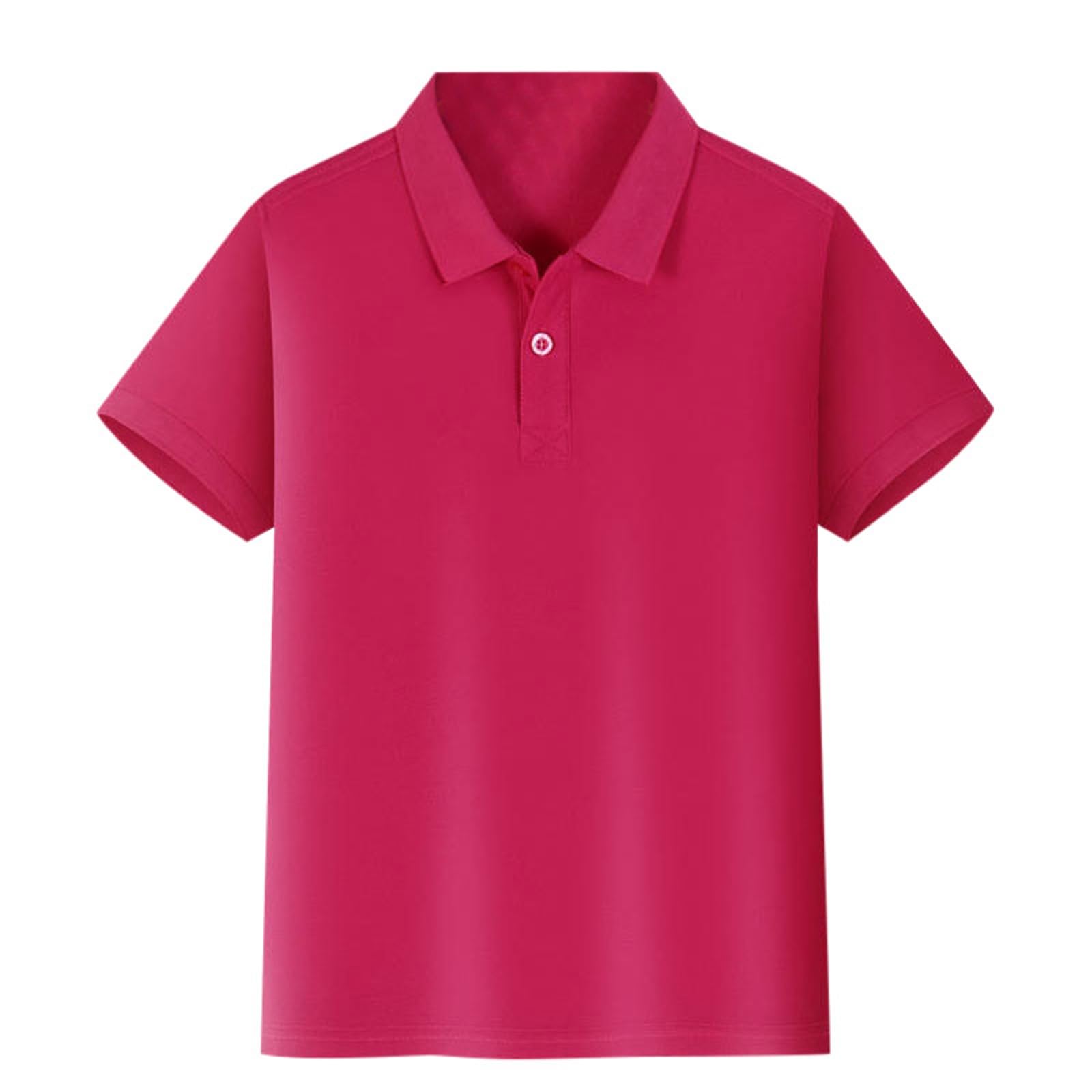 Polo para niños y niñas, manga corta, monocolor, con botones, transpirable, de secado rápido, de algodón, camiseta de verano, polo de golf, informal, camiseta deportiva sin bolsillo en el pecho, corte