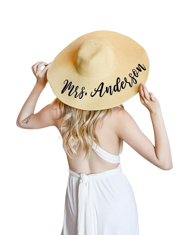 DESGINOASIS Sombrero de sol personalizado para mujer, sombrero de paja personalizado para damas, gorra de playa de ala ancha con pompones, elegante sombrero plegable de viaje de verano UV para niñas,