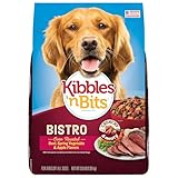Kibbles 'n Bits Bistro Dry Dog Food, Oven Roasted Beef, Spring Vegetable & Apple Flavors for Adult Dogs, 3.5 lb. Bag, 4 Count