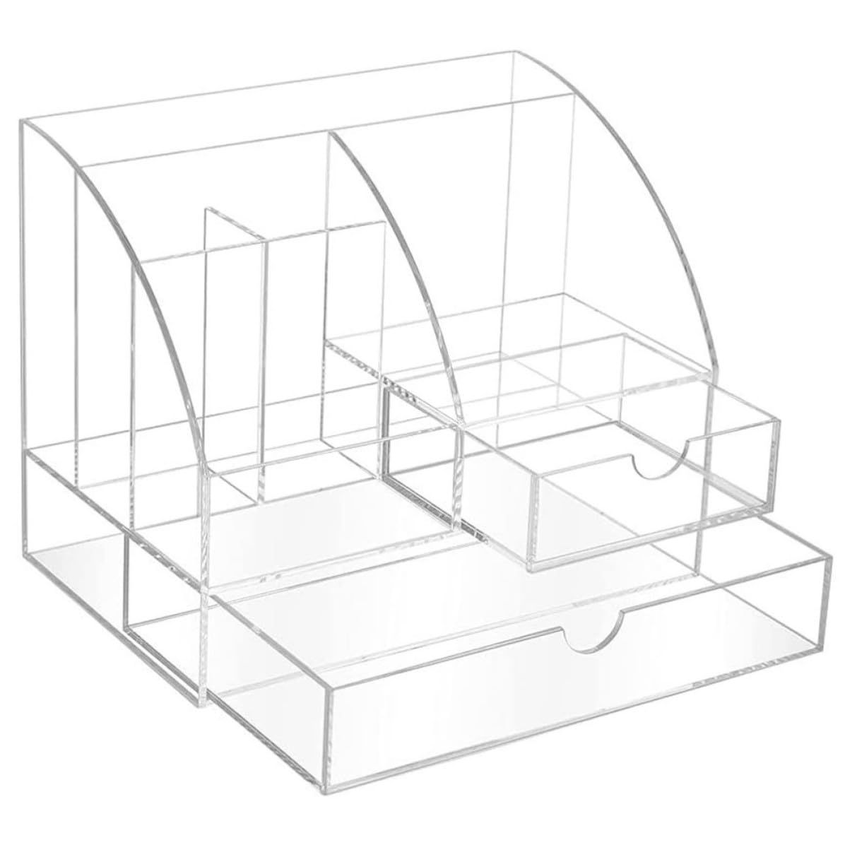 Balacoo Organizador para Escritorio y Cajón con Múltiples Compartimentos Caja Multiusos de Acrílico Transparente para Maquillaje, Joyas y Papelería en Oficina o Baño