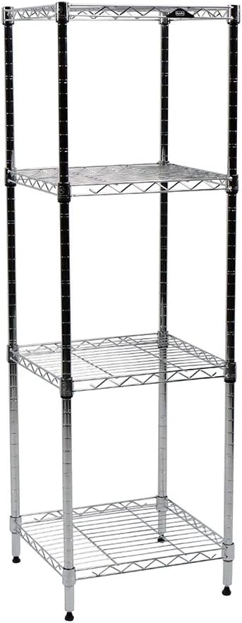 Chrome 4-Shelf Wire Shelving 14"x15"x48"