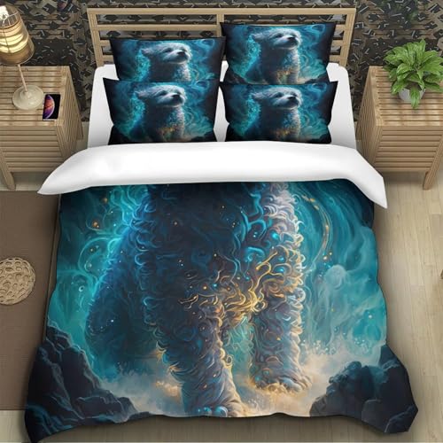 Housse de couette microfibre 260x220cm lit super king douce et résistante - 5