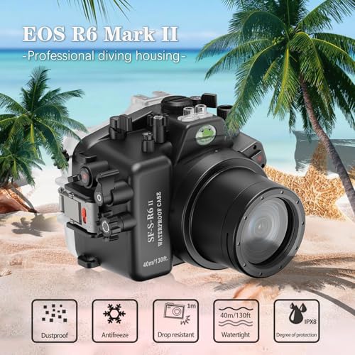Ficha técnica Funda impermeable para cámara Canon EOS R6 Mark II IPX8 de 40 m con cristal antirreflejos y completo EOS R6 Mark II FL60 - Fernando Cortés