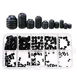 Glarks 260-Piece M3 4 5 6 8 Hex Allen Head Socket Set Screw Assortment Kit (12.9 class alloy steel)