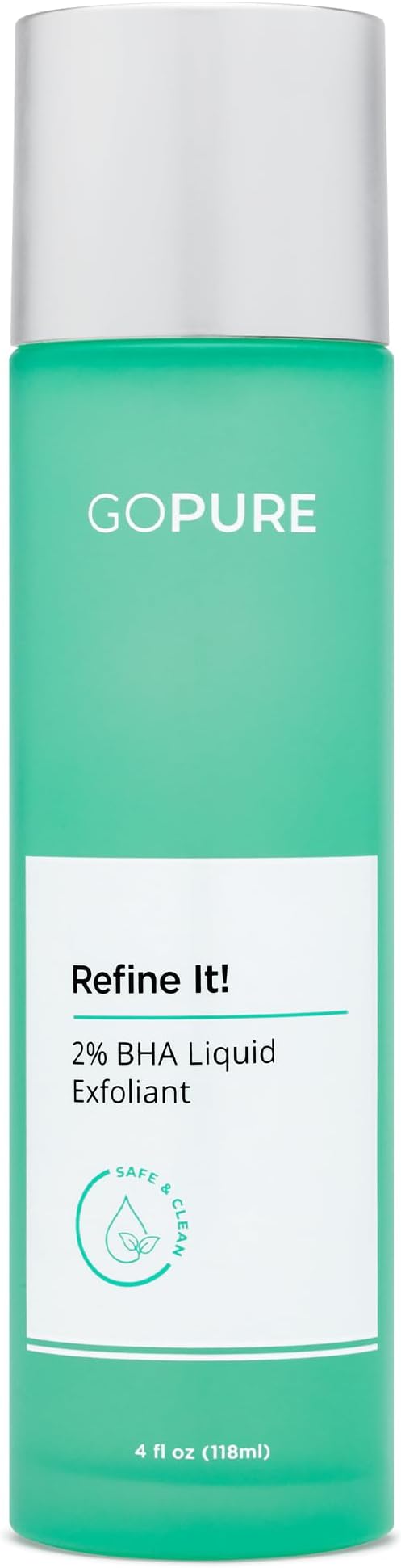 goPure Refine It 2% BHA Liquid Exfoliant – Pore refining, texture smoothing, complexion correcting, infused with nourishing fruit extracts, safe for all skin types