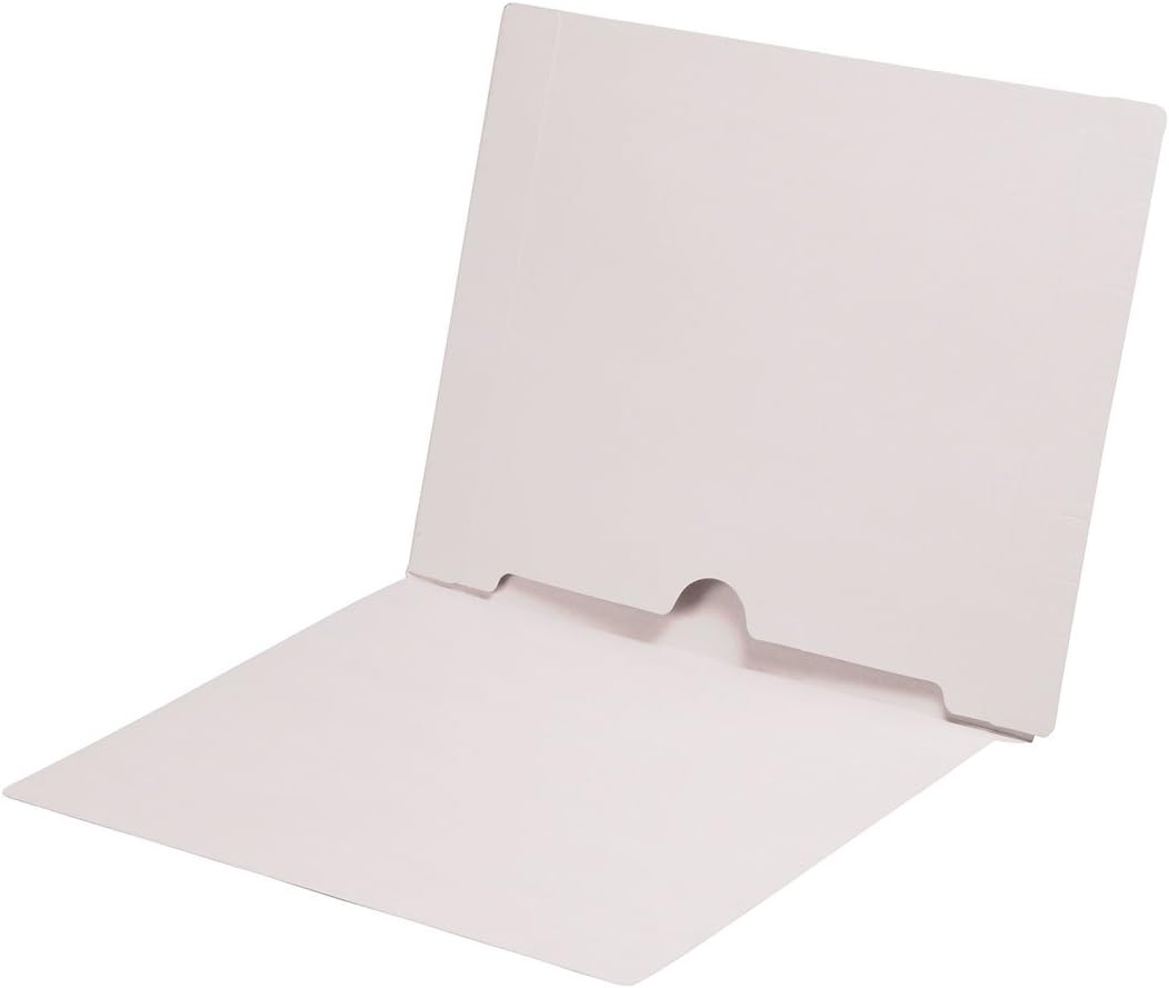 11 pt White Folders, Full Cut End Tab, Letter Size, Full Back Pocket (Box of 50)
