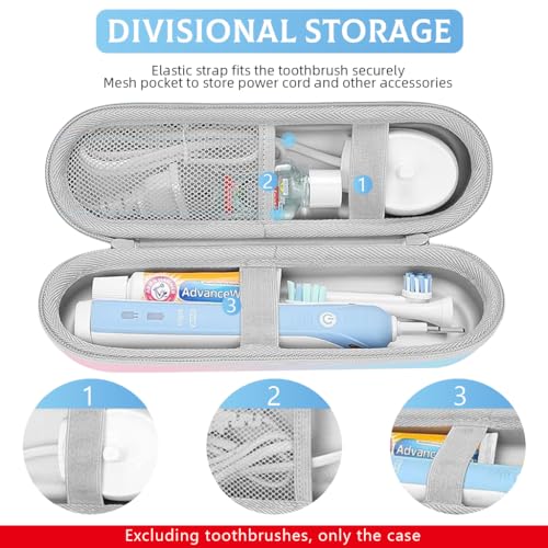 Image of HANNEA Electric Toothbrush Hard Travel Case with Mesh Pocket (Case Only)