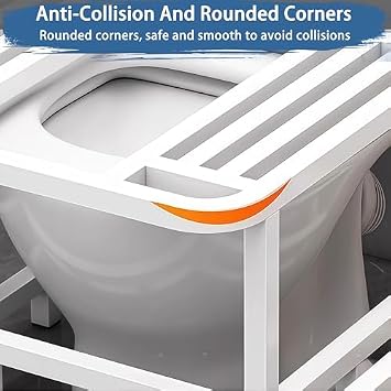 Squat Toilet Converter Frame with Anti-Slip Footstool, Ergonomic Crouching Stool for Bathroom and WC Use