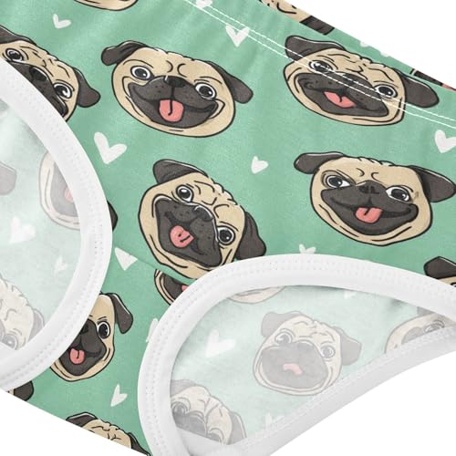 Girls Underwear Soft Cotton Cute Pugs Kids Panties in Sizes 2/3t, 4t, 5t, 6 and 84