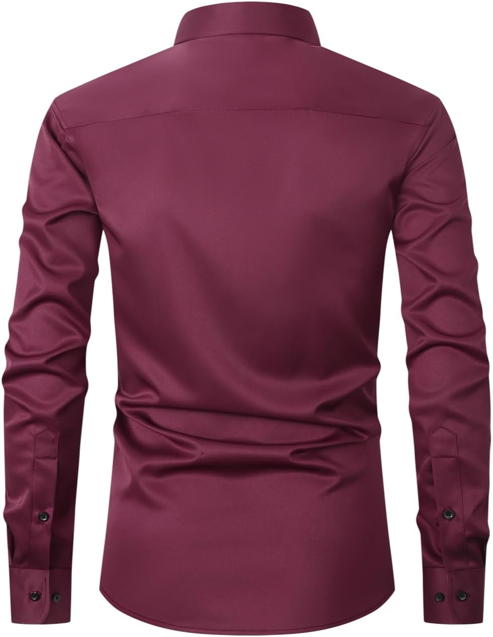 corfty Men Long Sleeve Dress Shirt - Regular Fit Stretch Free-Wrinkle Button Down Shirt - Image 2