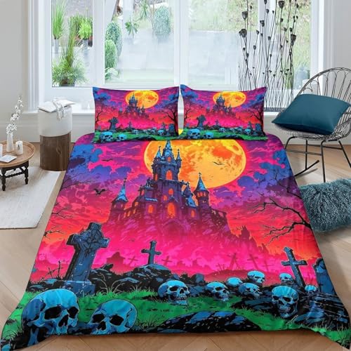 Housse de couette Halloween 3D Double 200x200cm en microfibres - 8